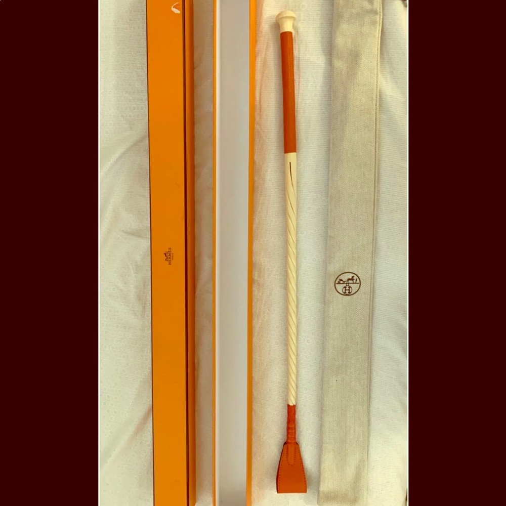 ❌SOLD❌ Hermes Orange Riding Crop Horse Whip *NIB*